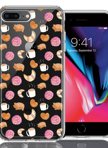 Apple iPhone 7/8 Plus Mexican Pan Dulce Cafecito Coffee Concha Polka Dots Double Layer Phone Case Cover