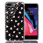 Apple iPhone 7/8 Plus Cute Pink Leopard Print Hearts Valentines Day Love Double Layer Phone Case Cover