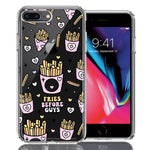 Apple iPhone 7/8 Plus Cute Valentine Pink Love Hearts Fries Before Guys Double Layer Phone Case Cover