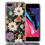 Apple iPhone 7/8 Plus Feminine Classy Flowers Fall Toned Floral Wallpaper Style Double Layer Phone Case Cover