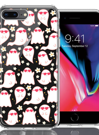 Apple iPhone 7/8 Plus Floating Heart Glasses Love Ghosts Vaneltines Day Cutie Daisy Double Layer Phone Case Cover