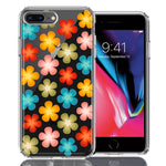 Apple iPhone 7/8 Plus Groovy Gradient Retro Color Flowers Double Layer Phone Case Cover