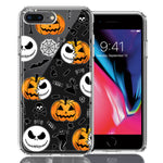 Apple iPhone 7/8 Plus Halloween Jack-O-Lantern Pumpkin Skull Spooky Design Double Layer Phone Case Cover