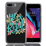 Apple iPhone 7/8 Plus He Is Risen Text Easter Jesus Christian Flowers Double Layer Phone Case Cover