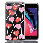 Apple iPhone 7/8 Plus Heart Suckers Lollipop Valentines Day Candy Lovers Double Layer Phone Case Cover