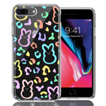 Apple iPhone 7/8 Plus Leopard Easter Bunny Candy Colorful Rainbow Double Layer Phone Case Cover