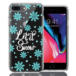 Apple iPhone 7/8 Plus Christmas Holiday Let It Snow Winter Blue Snowflakes Design Double Layer Phone Case Cover