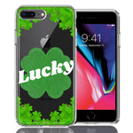 Apple iPhone 7/8 Plus Lucky St Patrick's Day Shamrock Green Clovers Double Layer Phone Case Cover