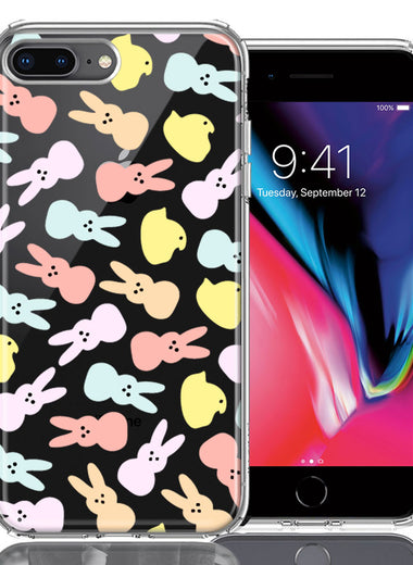 Apple iPhone 7/8 Plus Pastel Easter Polkadots Bunny Chick Candies Double Layer Phone Case Cover
