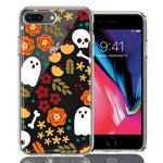 Apple iPhone 7/8 Plus Spooky Season Fall Autumn Flowers Ghosts Skulls Halloween Double Layer Phone Case Cover