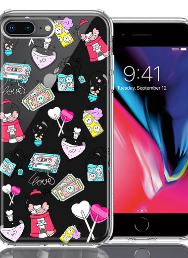 Apple iPhone 7/8 Plus Valentine's Day Candy Feels like Love Hearts Double Layer Phone Case Cover