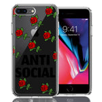 Apple iPhone 7/8 Plus Anti Social Roses Design Double Layer Phone Case Cover