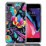For Apple iPhone 6/7/8 Plus Bright Colors Rainbow Water Lilly Floral Phone Case Cover