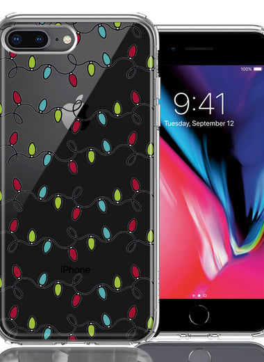 Apple iPhone 7/8 Plus Vintage Christmas Lights Design Double Layer Phone Case Cover