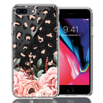 For Apple iPhone 6/7/8 Plus Classy Blush Peach Peony Rose Flowers Leopard Phone Case Cover