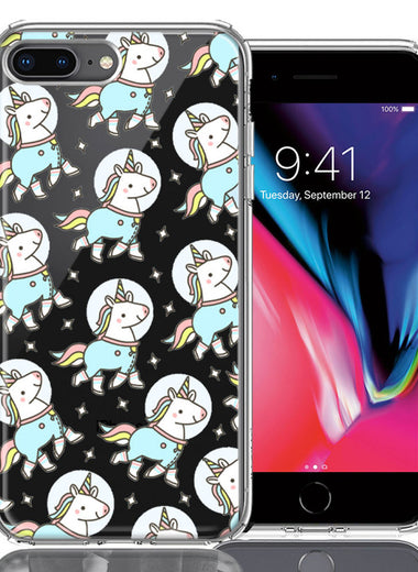 Apple iPhone 7/8 Plus Space Unicorns Design Double Layer Phone Case Cover