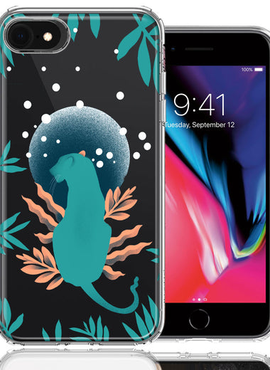 Apple iPhone 6/7/8/SE Moon Green Jaguar Design Double Layer Phone Case Cover