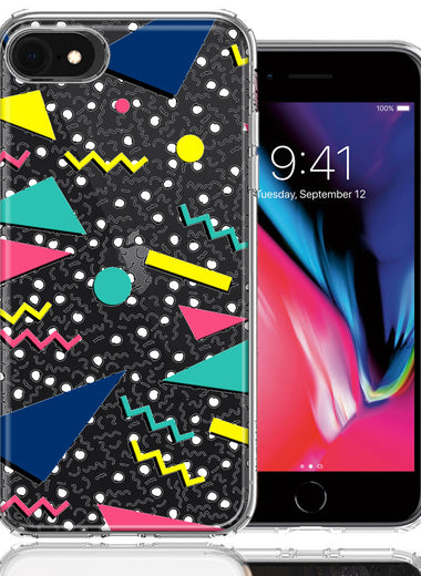 Apple iPhone 6/7/8/SE 90's Swag Shapes Design Double Layer Phone Case Cover