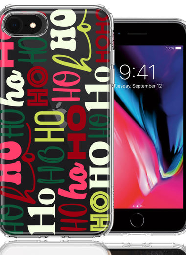 Apple iPhone 6/7/8/SE 2020/SE 3 2022 Christmas Santa Ho Ho Ho textagraphy Festive Holiday Double Layer Phone Case Cover