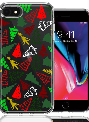 Apple iPhone 6/7/8/SE 2020/SE 3 2022 Christmas Trees Holiday Festive Winter By BillyElleCo Double Layer Phone Case Cover