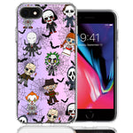 Apple iPhone 6/7/8/SE 2020/SE 3 2022 Classic Haunted Horror Halloween Nightmare Characters Spider Webs Design Double Layer Phone Case Cover