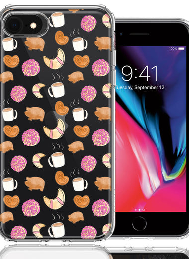 Apple iPhone 6/7/8/SE Mexican Pan Dulce Cafecito Coffee Concha Polka Dots Double Layer Phone Case Cover