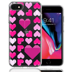 Apple iPhone 6/7/8/SE Pink Purple Origami Valentine's Day Polkadot Hearts Design Double Layer Phone Case Cover