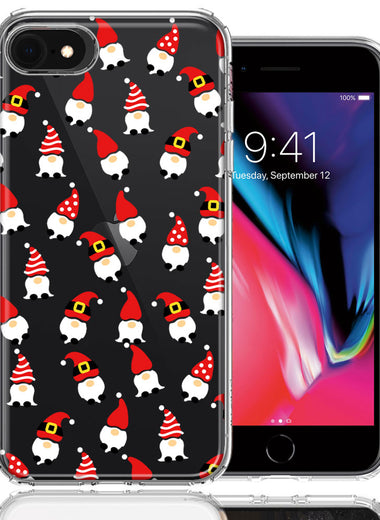 Apple iPhone 6/7/8/SE 2020/SE 3 2022 Cute Red Christmas Holiday Santa Gnomes Design Double Layer Phone Case Cover