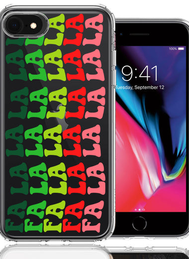 Apple iPhone 6/7/8/SE 2020/SE 3 2022 Deck The Halls Christmas Carol Falala Festive Lyric Vintage 70s Letters Double Layer Phone Case Cover