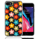 Apple iPhone 6/7/8/SE 2020/SE 3 2022 Groovy Gradient Retro Color Flowers Double Layer Phone Case Cover