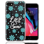 Apple iPhone 6/7/8/SE 2020/SE 3 2022 Christmas Holiday Let It Snow Winter Blue Snowflakes Design Double Layer Phone Case Cover