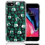 Apple iPhone 6/7/8/SE 2020/SE 3 2022 Lucky Green St Patricks Day Cute Gnomes Shamrock Polkadots Double Layer Phone Case Cover