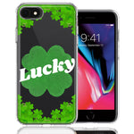 Apple iPhone 6/7/8/SE Lucky St Patrick's Day Shamrock Green Clovers Double Layer Phone Case Cover