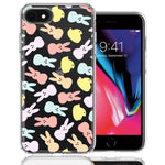 Apple iPhone 6/7/8/SE Pastel Easter Polkadots Bunny Chick Candies Double Layer Phone Case Cover