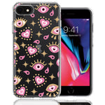 Apple iPhone 6/7/8/SE 2020/SE 3 2022 Pink Evil Eye Lucky Love Law Of Attraction Design Double Layer Phone Case Cover