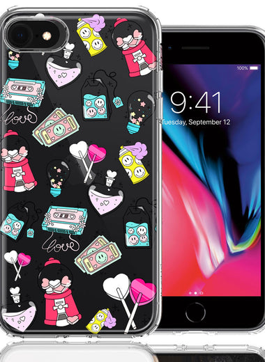 Apple iPhone 6/7/8/SE Valentine's Day Candy Feels like Love Hearts Double Layer Phone Case Cover