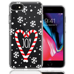 Apple iPhone 6/7/8/SE 2020/SE 3 2022 Winter Joy Snow Peppermint Candy Cane Heart Festive Christmas Double Layer Phone Case Cover