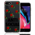 Apple iPhone 6/7/8/SE Anti Social Roses Design Double Layer Phone Case Cover