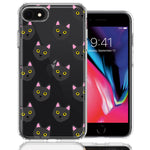 Apple iPhone 6/7/8/SE Black Cat Polkadots Design Double Layer Phone Case Cover