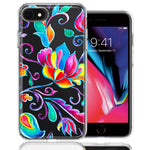 For Apple iPhone 7/8/SE 2020/SE 3 2022 Bright Colors Rainbow Water Lilly Floral Phone Case Cover