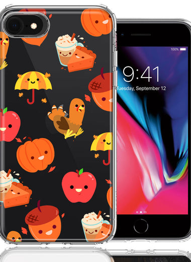 Apple iPhone 6/7/8/SE Thanksgiving Autumn Fall Design Double Layer Phone Case Cover