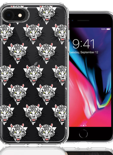 Apple iPhone 6/7/8/SE Fierce Tiger Polkadots Design Double Layer Phone Case Cover