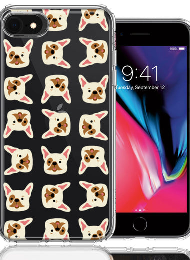 Apple iPhone 6/7/8/SE Frenchie Bulldog Polkadots Design Double Layer Phone Case Cover