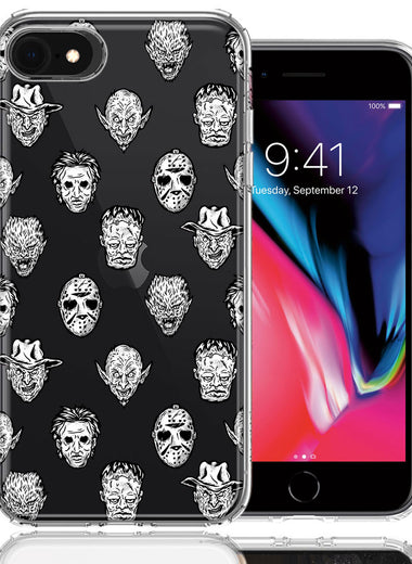 Apple iPhone 6/7/8/SE Halloween Horror Villans Design Double Layer Phone Case Cover