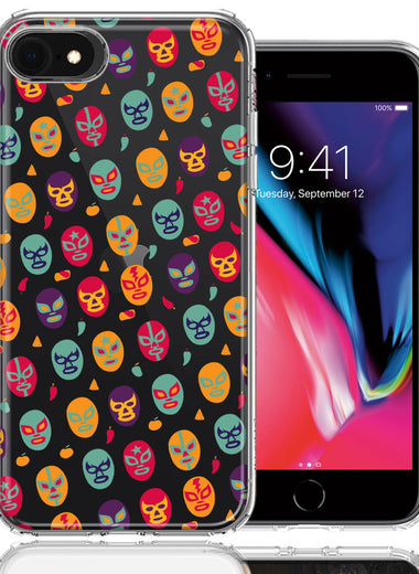 Apple iPhone 6/7/8/SE Lucha Libre Masks Design Double Layer Phone Case Cover