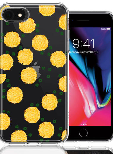 Apple iPhone 6/7/8/SE Tropical Pineapples Polkadots Design Double Layer Phone Case Cover