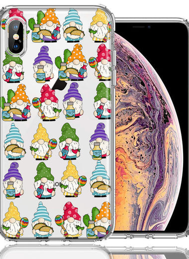 Apple iPhone XS Max Cinco De Mayo Party Cute Gnomes Mexico Tacos Fiesta Double Layer Phone Case Cover