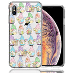 Apple iPhone XS/X Pastel Easter Cute Gnomes Spring Flowers Eggs Holiday Seasonal Double Layer Phone Case Cover