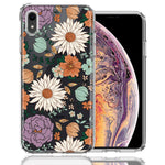 Apple iPhone XR Feminine Classy Flowers Fall Toned Floral Wallpaper Style Double Layer Phone Case Cover