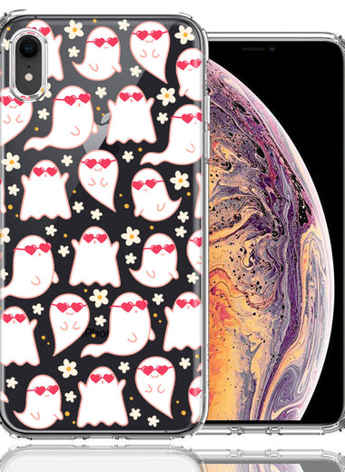Apple iPhone XR Floating Heart Glasses Love Ghosts Vaneltines Day Cutie Daisy Double Layer Phone Case Cover